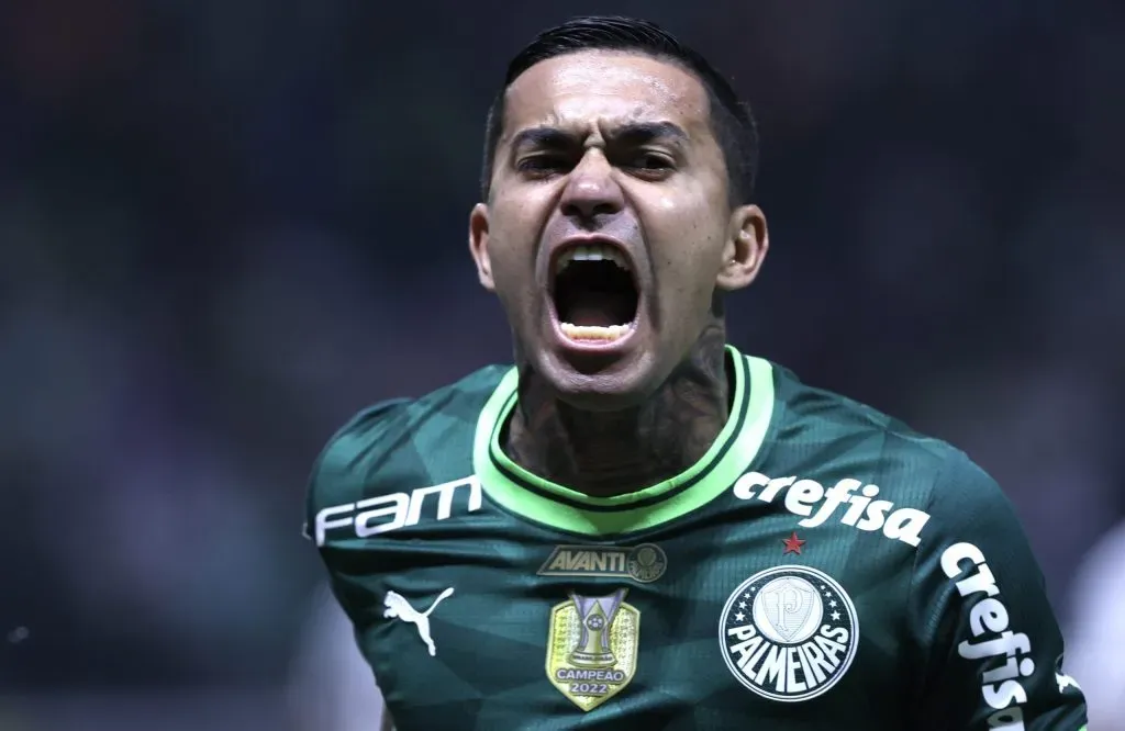 Dudu, comemora gol feito pelo Palmeiras – Foto: Marcello Zambrana/AGIF