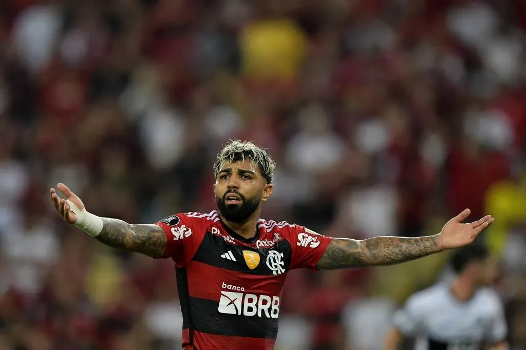 Gabigol jogador do Flamengo durante partida contra o Olimpia no estadio Maracana pelo campeonato Libertadores 2023. Foto: Thiago Ribeiro/AGIF