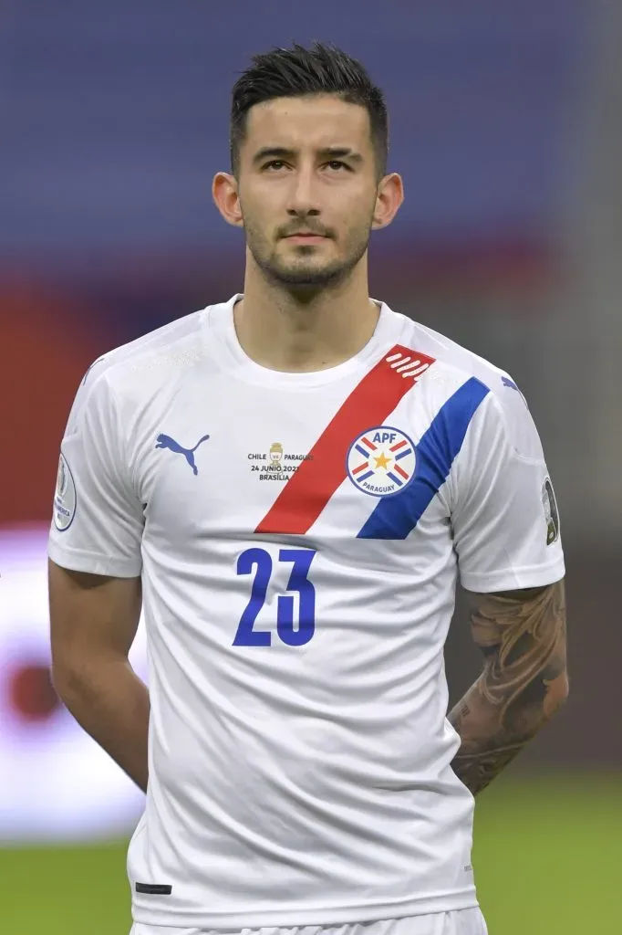 BRASILIA, BRAZIL – JUNE 24: Mathias Villasanti of Paraguay looks on prior to a Group A match between Chile and Paraguay as part of Copa America Brazil 2021 at Mane Garrincha Stadium on June 24, 2021 in Brasilia, Brazil. (Photo by Pedro Vilela/Getty Images)