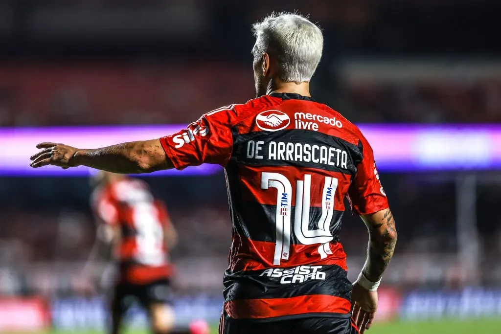 Arrascaeta jogador do Flamengo durante partida pelo campeonato Brasileiro A 2023. Foto: Marcello Zambrana/AGIF