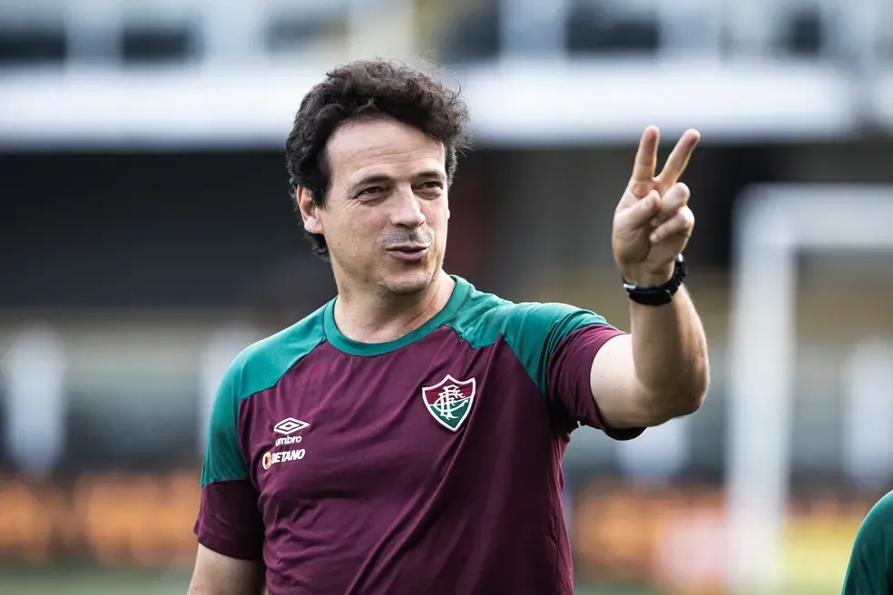 Técnico do Fluminense, Fernando Diniz — Foto: Abner Dourado/AGIF