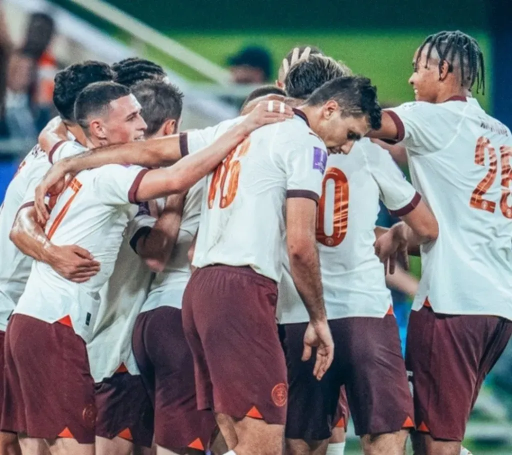 Jogadores do Manchester City comemoram – Foto: Twitter/ Manchester City