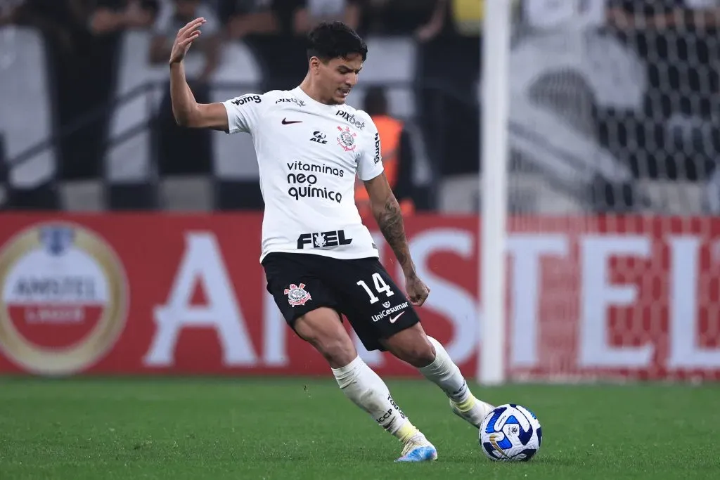 SP – SAO PAULO – 11/07/2023 – COPA SUL-AMERICANA 2023, CORINTHIANS X UNIVERSITARIO – Caetano jogador do Corinthians durante partida contra o Universitario no estadio Arena Corinthians pelo campeonato Copa Sul-Americana 2023. Foto: Ettore Chiereguini/AGIF