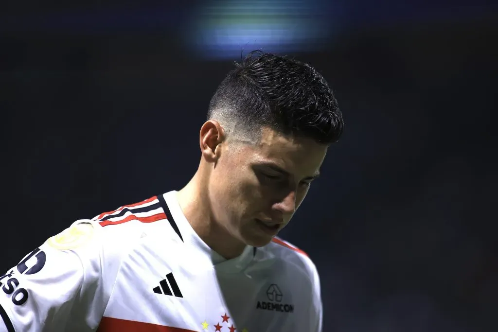 SP – SAO PAULO – 25/10/2023 – BRASILEIRO A 2023, PALMEIRAS X SAO PAULO – James Rodriguez jogador do Sao Paulo durante partida contra o Palmeiras no estadio Arena Allianz Parque pelo campeonato Brasileiro A 2023. Foto: Marcello Zambrana/AGIF