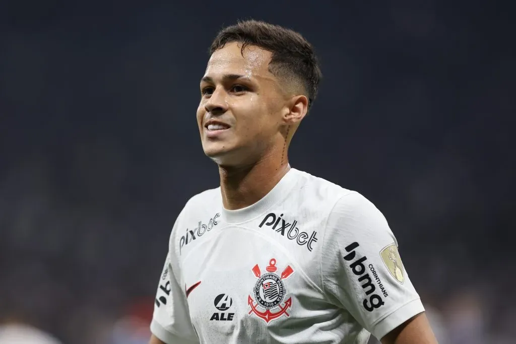 Matheus Araujo jogador do Corinthians durante partida contra o Liverpool – URU no estadio Arena Corinthians pelo campeonato Libertadores 2023. Marcello Zambrana/AGIF