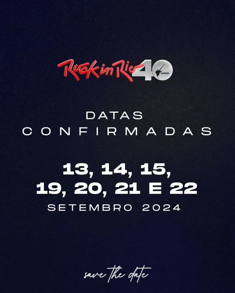 Datas confirmadas para o festival – Foto: Instagram Rock In Rio