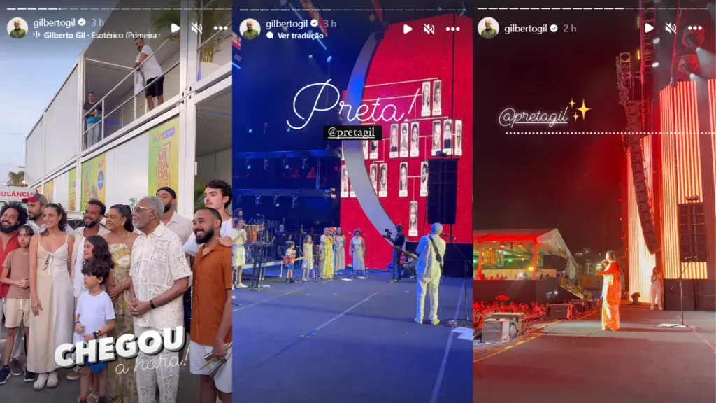 Família Gil em show na Bahia. Reprodução/Instagram