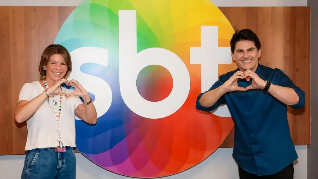 Daniela Beyruti e Cesar Filho no SBT – Foto: Lourival Ribeiro/SBT