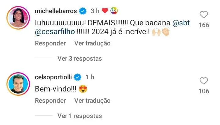 Comentários internautas - Foto: Instagram SBT