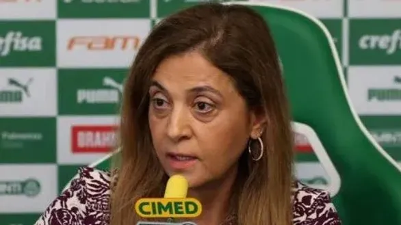 Leila Pereira em entrevista – Foto: Cesar Greco/Palmeiras