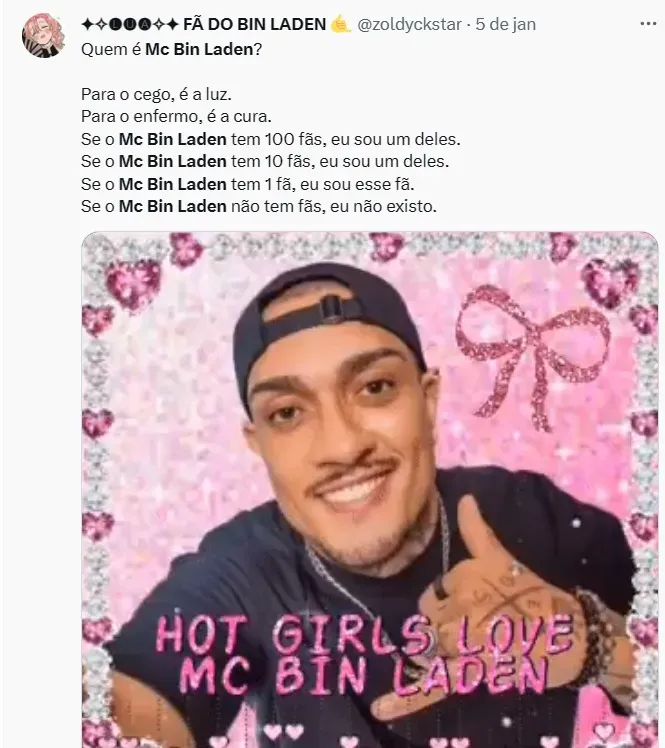 Internauta torce para MC Bin Laden