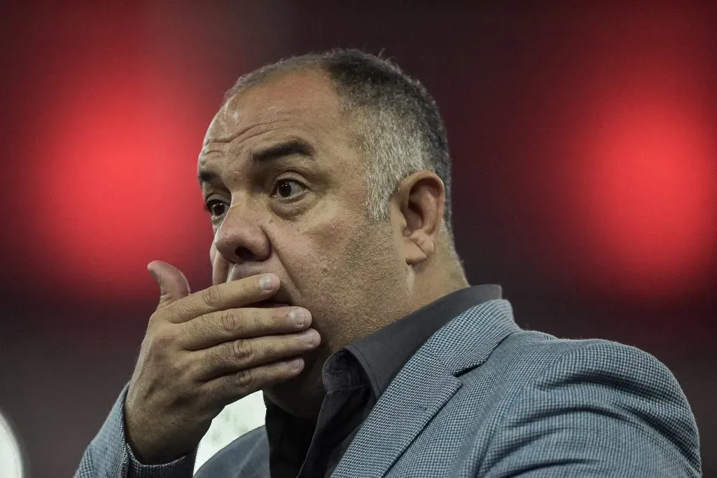 Marcos Braz aproveitou a explicação de Spindel para alfinetar – Foto: Thiago Ribeiro/AGIF