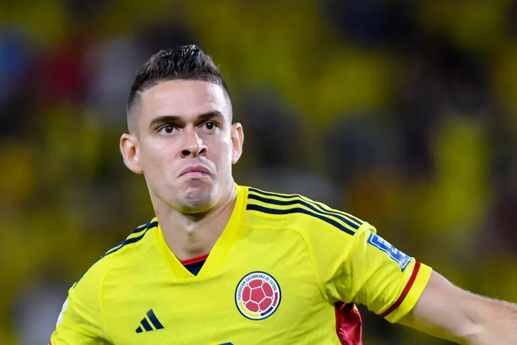 Borré em ação pela Seleção Colombiana. Foto; Gabriel Aponte/Getty Images)