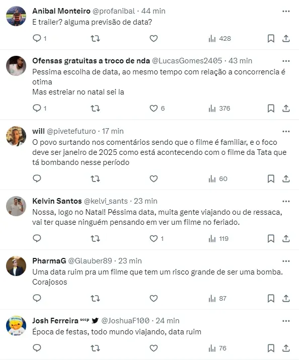 Internautas comentam sobre data de estreia de O Auto da Compadecida 2 – Foto: Twitter