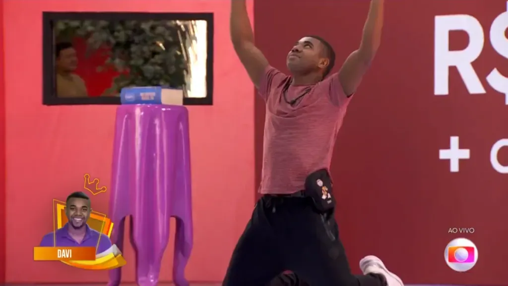 Davi venceu a 19ª Prova do Líder no BBB 24. Reprodução/Globo