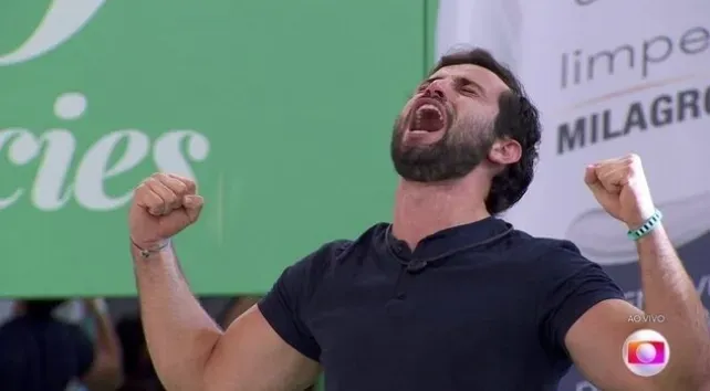 Matteus venceu a oitava prova Bate e Volta da temporada. Reprodução/Globo