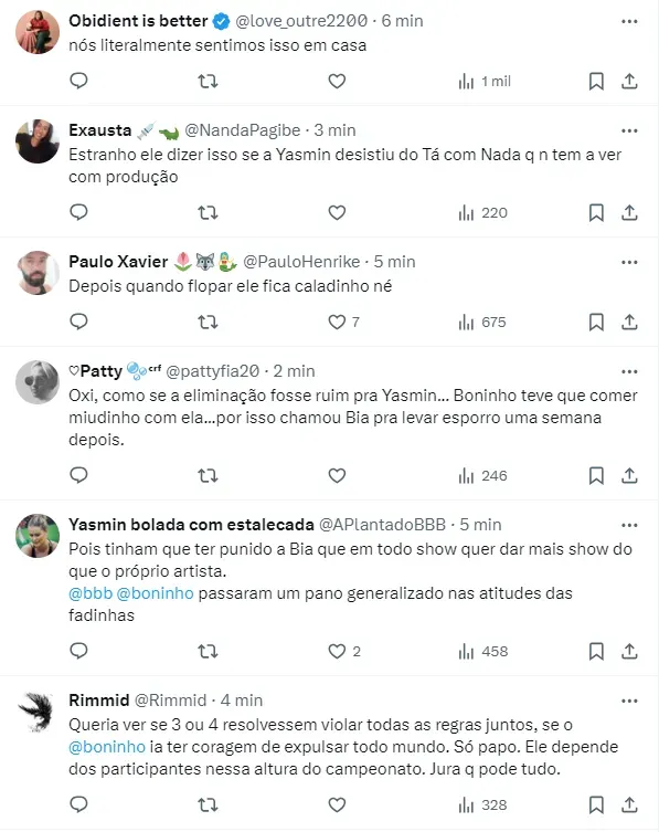 Internautas comentam falas de Boninho - Foto: Twitter