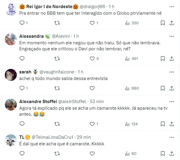 Internautas comentam a entrevista de Lucas Buda no programa de Fábio Porchat - Foto: Twitter