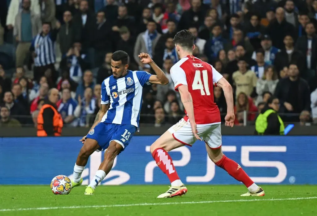 Galeno atuando contra o Arsenal nas oitava de final da Champions League de 2024. Foto: Michael Regan/Getty Images.