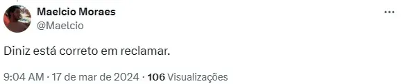 Internauta defende Fernando Diniz