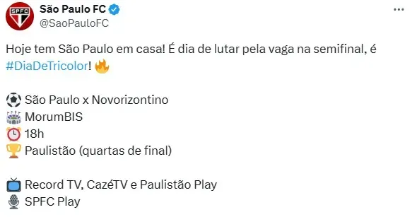 SPFC está nas quartas de final do Paulistão