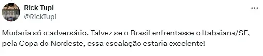 Web critica provável escalação do Brasil