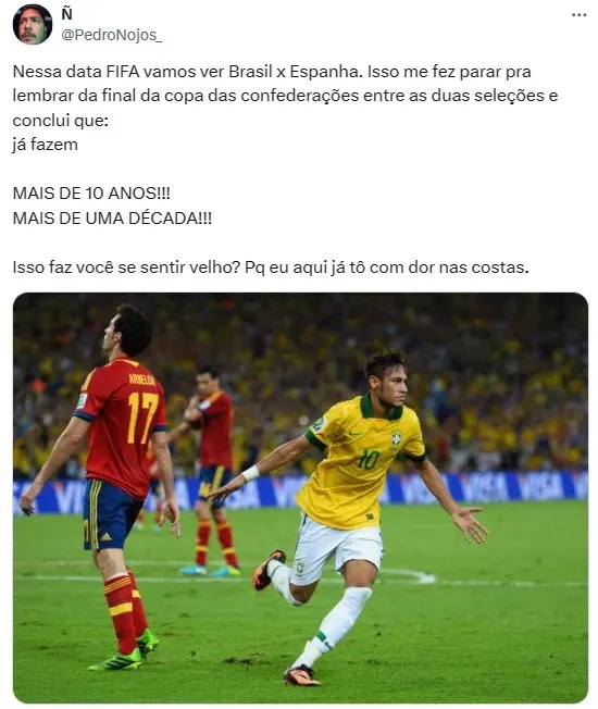 Último confronto entre Brasil e Espanha