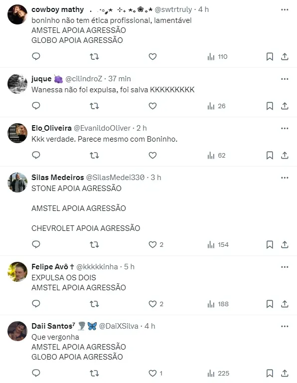 Internautas pedem expulsão a Boninho e patrocinadores – Foto: Twitter