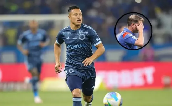 Marlon, lateral do Cruzeiro durante partida contra o São Paulo no estádio Mineirão pelo Brasileirão A 2024. Foto: Gilson Lobo/AGIF