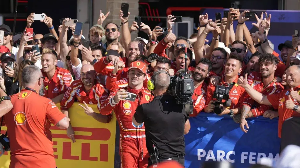 Leclerc em comemoração no GP de Austin (IMAGO / ZUMA Press Wire)