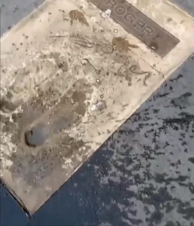 Placa em homenagem a Roger ficou parcialmente deteriorada na Arena (Foto: Reprodução)