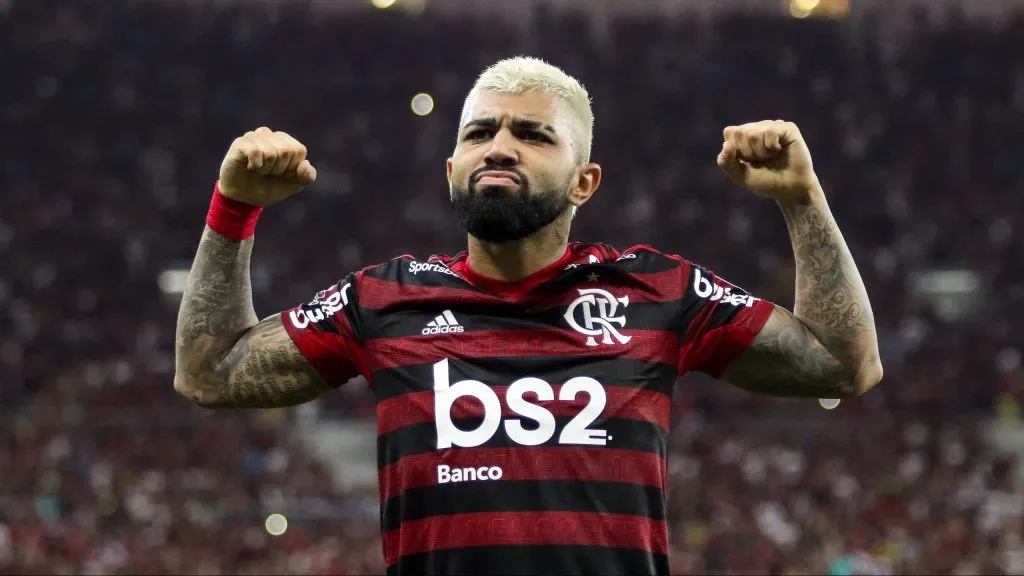Gabigol comemorando em 2019. Foto: Bruno Baketa/AGIF