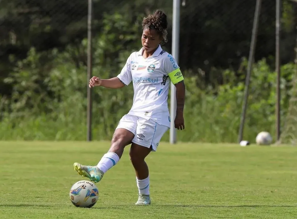 Dayana Rodríguez, durante partida eliminatória pela fase de grupos no Gauchão Feminino. Foto: Carol Motta/Grêmio FBPA