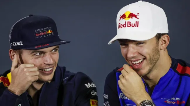 Gasly e Verstappen no GP do México em 2018