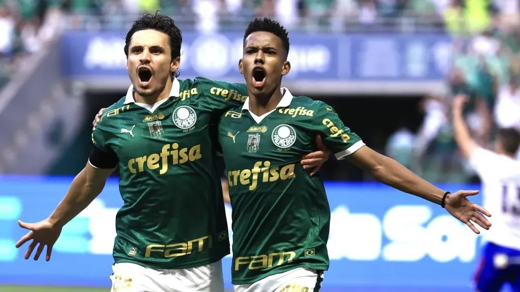 Palmeiras no Brasileirão, com Veiga e Estêvão, Foto: Marcello Zambrana/AGIF