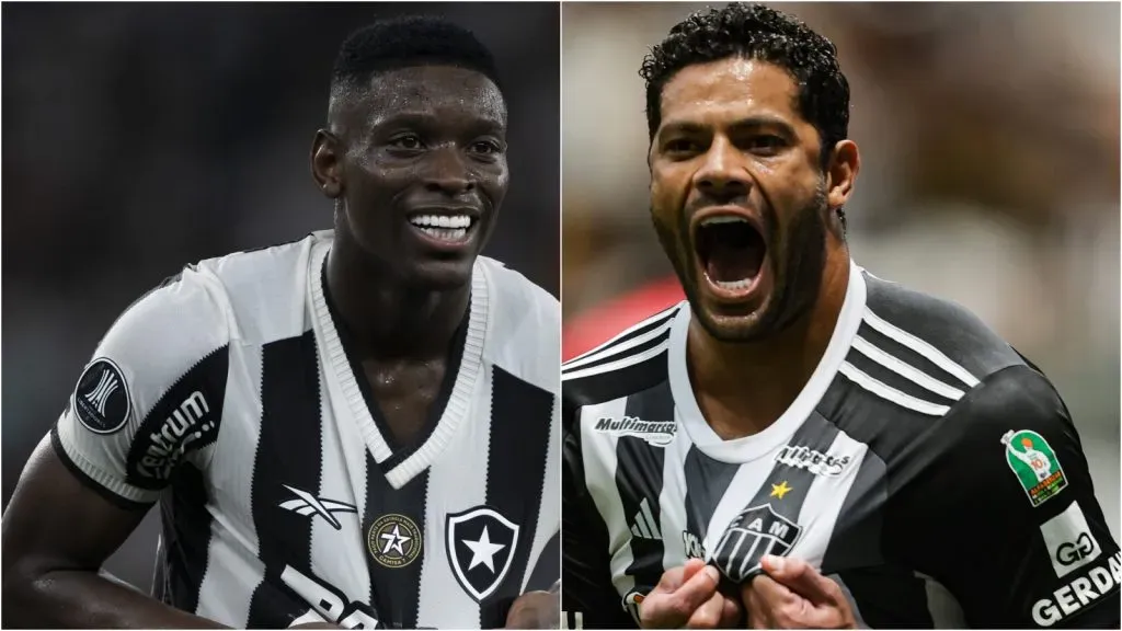 Luiz Henrique e Hulk, pelo Botafogo e Atlético-MG. Foto: Gilson Lobo/Jorge Rodrigues/AGIF