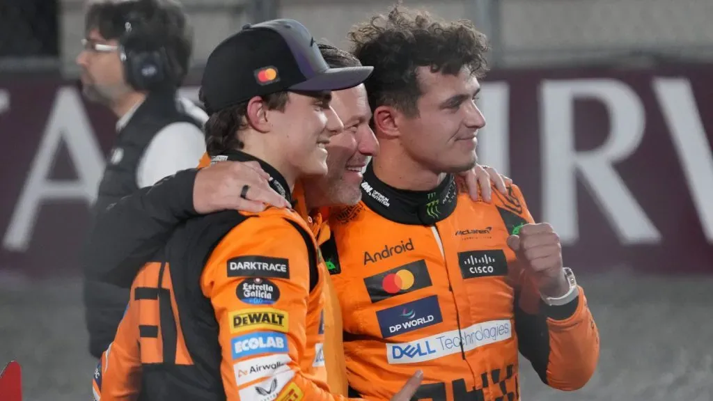 Piastri, Zak Brown e Norris no Catar