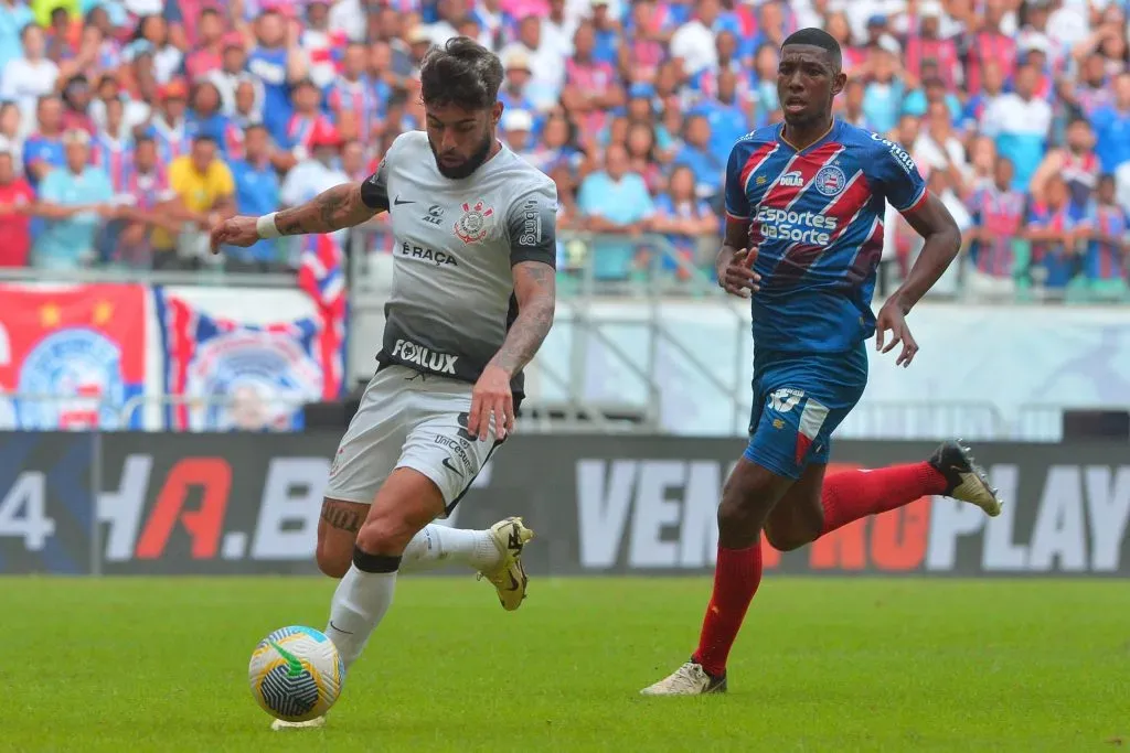 No primeiro turno, o Corinthians venceu o Bahia na Fonte Nova pelo placar de 1 a 0. Foto: Walmir Cirne/AGIF
