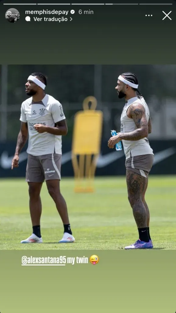 Memphis Depay e Alex Santana. Foto: Reprodução/Instagram oficial Memphis Depay