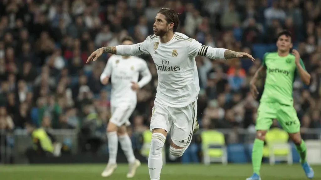 Sergio Ramos comemorando. Foto: Guillermo Martinez/IMAGO.