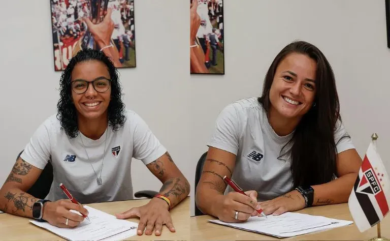 Carlinha e Camilinha renovam o vínculo com São Paulo para a próxima temporada. Foto: Aline Fiuza / São Paulo FC