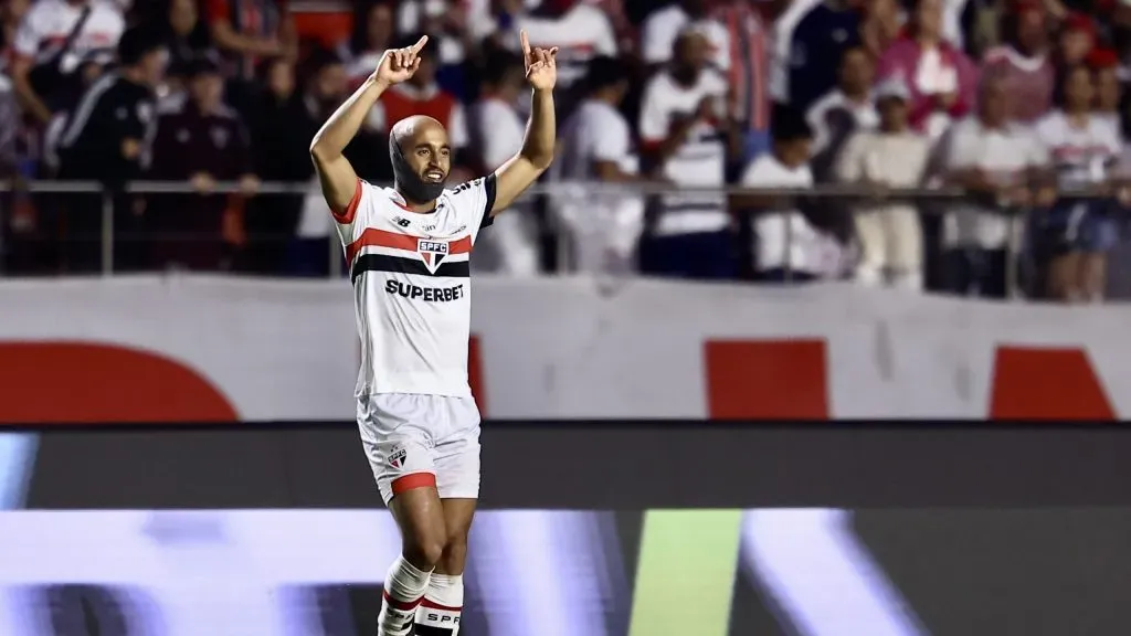 Lucas Moura marcou duas vezes no Clássico contra o Corinthians. Foto: Marcello Zambrana/AGIF