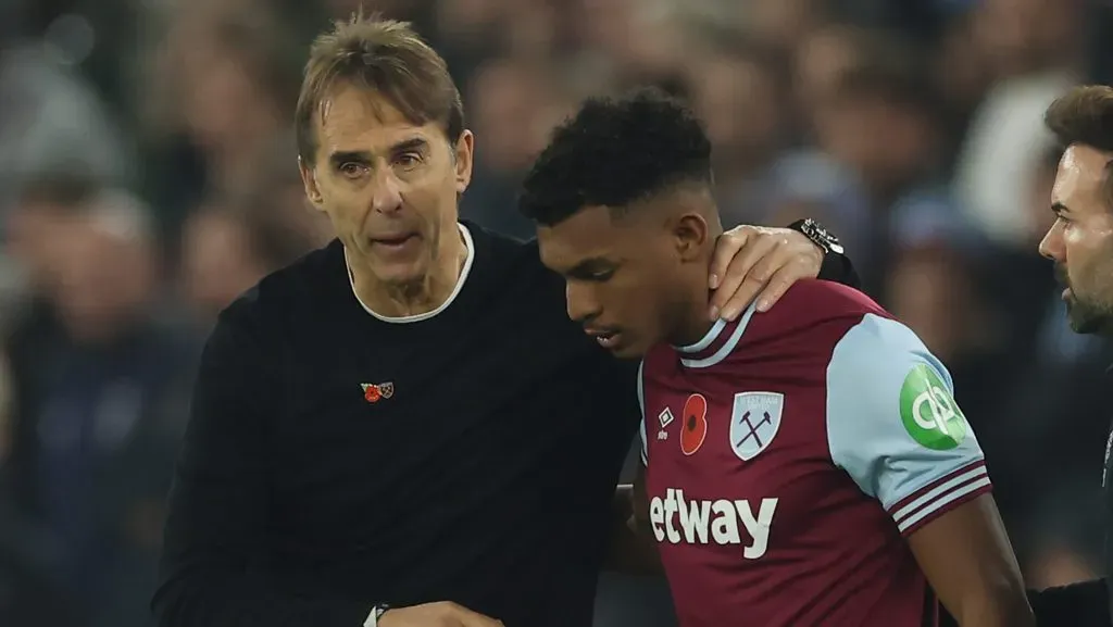 Luís Guilherme recebeu poucas oportunidades no West Ham até aqui - (Photo by Richard Pelham/Getty Images).