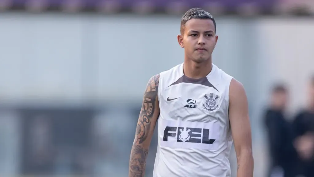 Kayke durante treino do Corinthians – Foto: Rodrigo Coca/Agência Corinthians