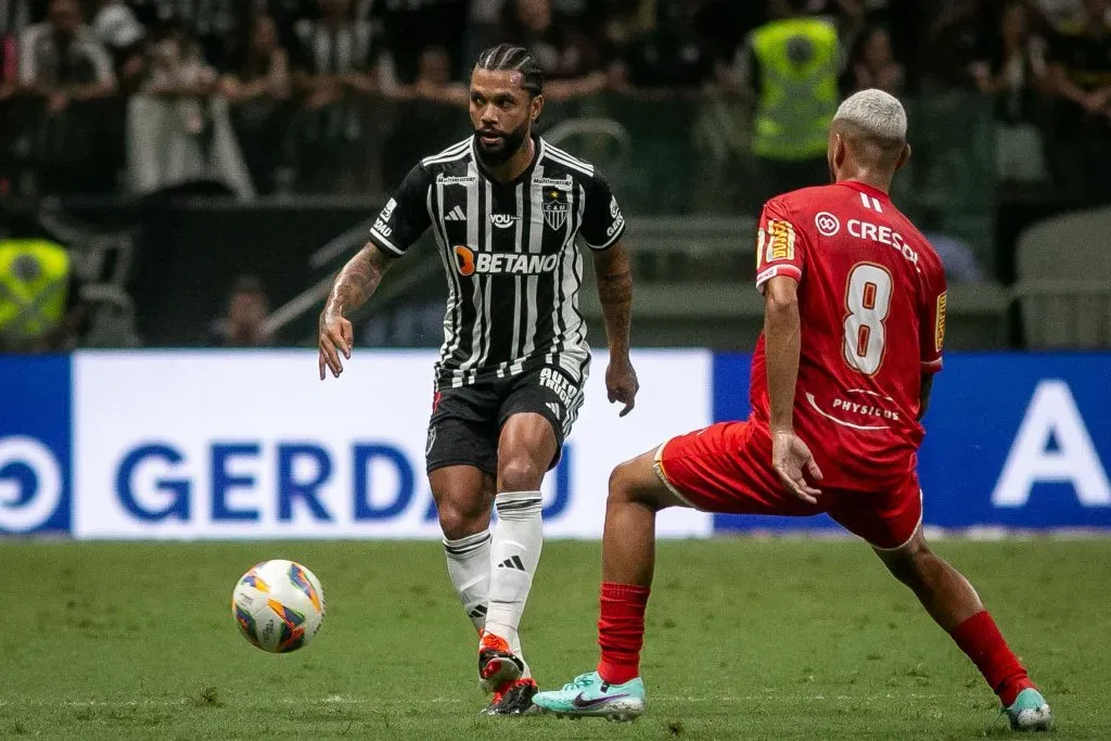 Otavio, jogador do Galo durante partida contra o Tombense no estadio Arena MRV pelo campeonato Mineiro 2024. Foto: Fernando Moreno/AGIF