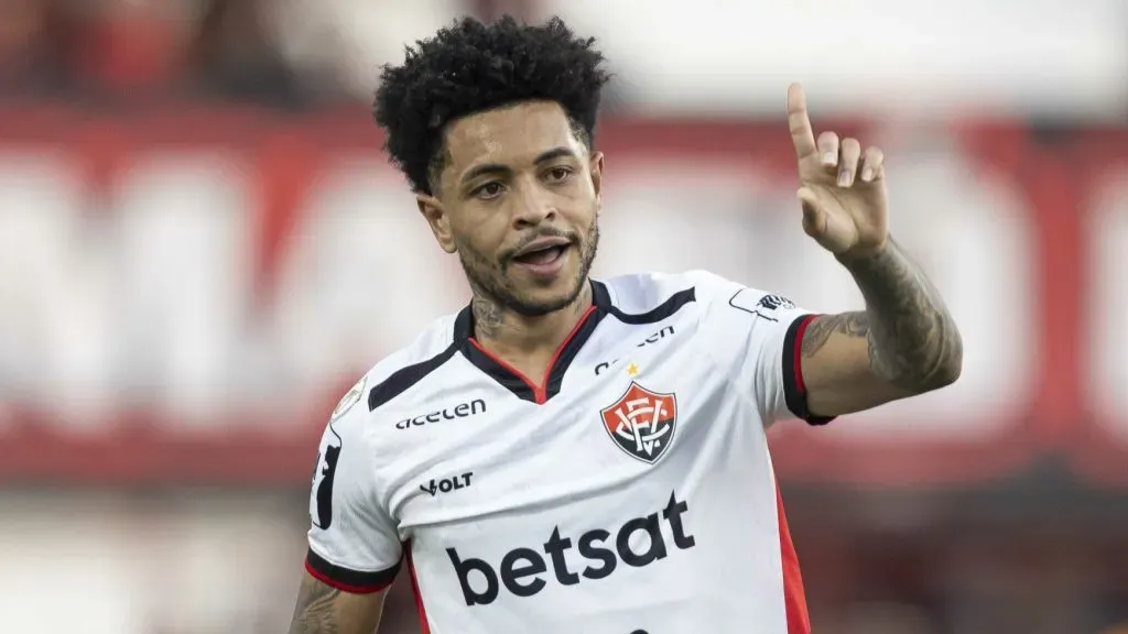 Matheuzinho comemorando gol marcado na Série A. Foto: Heber Gomes/AGIF