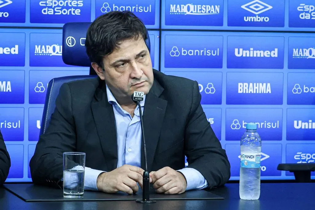 RS – PORTO ALEGRE – 29/06/2023 – GREMIO, COLETIVA DO PRESIDENTE ALBERTO GUERRA – Alberto Guerra presidente do Gremio durante em coletiva de imprensa realizada no CT Luiz Carvalho. Foto: Maxi Franzoi/AGIF