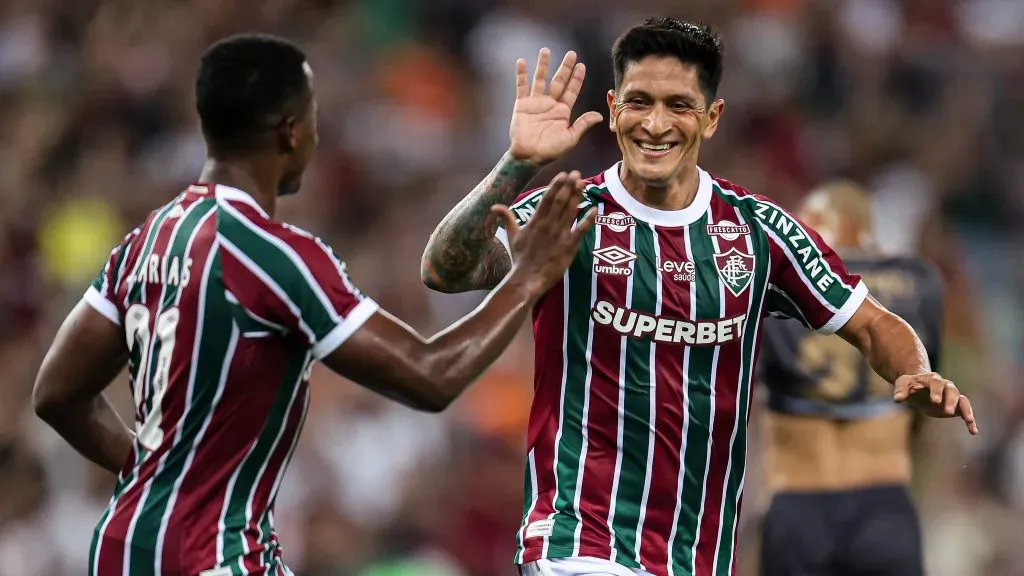 Cano comemora um dos seus gols na temporada. Foto: Marcelo Gonçalves/Fluminense.