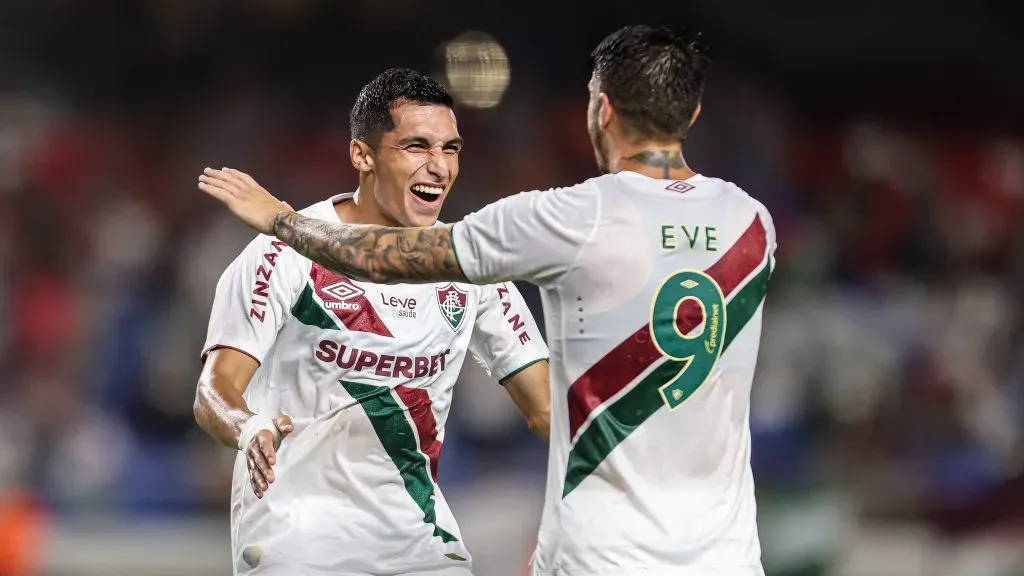 Jogadores do Fluminense comemoram gol sobre o Águia de Marabá, pela Copa do Brasil. Foto: Marcelo Gonçalves/FFC.