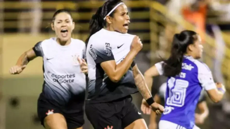 Vic Albuquerque comemorando gol do Corinthians